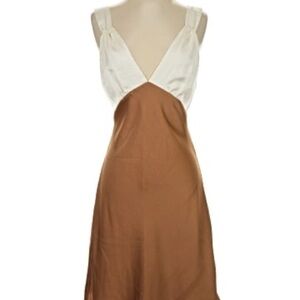 Abercrombie & Fitch Cream and Brown satin Mini Dress